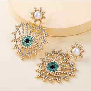 Blue Eyes Protection Crystal Lucky Earrings